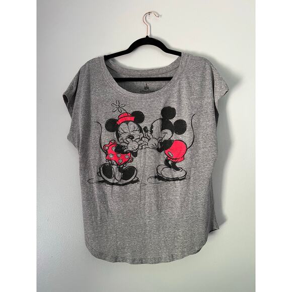 Disney Retro Mickey and Minnie Tee Size L Lightweight Vacation T-Shirt - Picture 1 of 5
